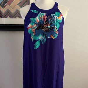 Adrienne Vittadini Floral A-Line Dress SZ 2